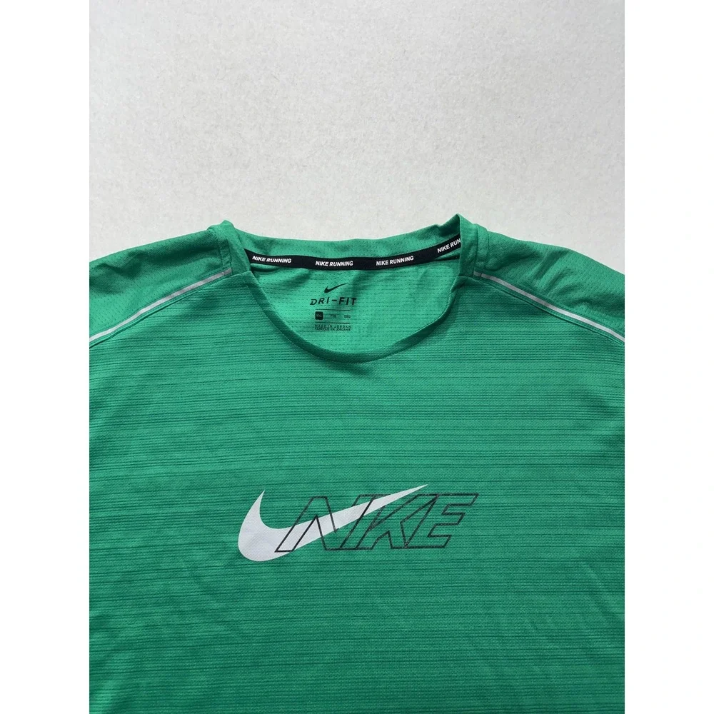 Nike Dri-FIT Shirt Mens 2XL Green Running Reflective Graphic Tee Lightweight